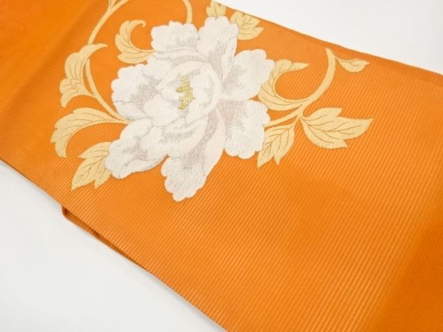 JAPANESE NAGOYA OBI FOR SUMMER / WOVEN FLOWER ARABESQUE